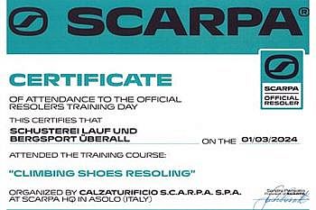 Scarpa Certificate